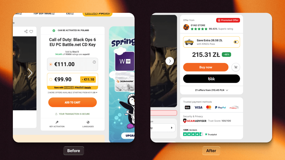 Product Page: Buy Button Section